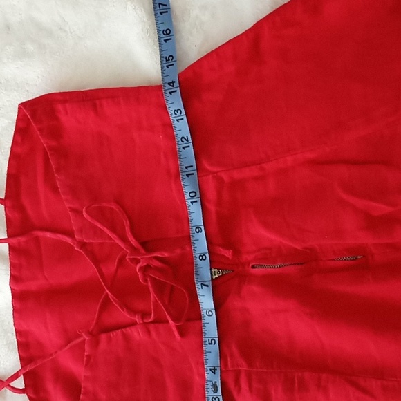 Zara red linen Blend dress - Picture 6 of 12